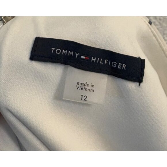Tommy Hilfiger Womens Floral Sleeveless Sheath Scuba Dress Size 12 White Blue - Picture 5 of 6